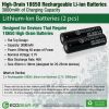 18650 IMR 3000mAh High Drain Flat Top Lithium-ion Batteries (2-Pieces)