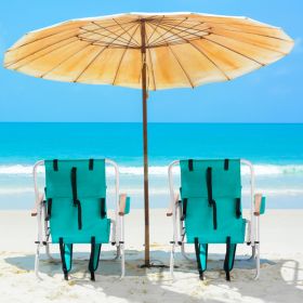 2pcs 23X21.7X31.5in Mint Green Beach Chair (Option: Mint Green)