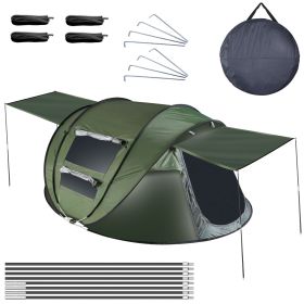 5-8 Person Pop Up Tent Automatic Setup Camping Tent Waterproof Instant Setup Tent with 4 Tent Poles 2 Mosquito Net Windows Carrying Bag for Hiking Cli (Option: Tent ProGreen58)