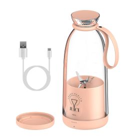2-in-1 16.9OZ Portable Fruit Blender Electric Rechargeable Juice Cup for Shakes Smoothies Juice Personal Fruit Mixer with 6 Blades (Option: MiniBlender Pink)