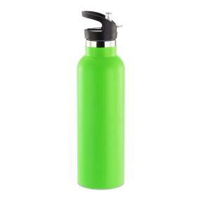 Sports Water Bottle Stainless Steel Vacuum-Insulated Drinking Cup w/ Straws Outdoor Cycling Hiking (Option: StillWaterBottle 1LGRN)