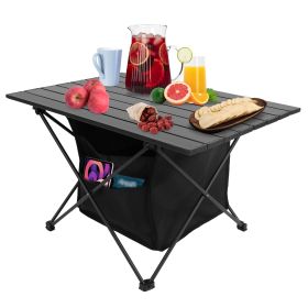 Foldable Camping Table With Storage Basket Rustproof Portable Aluminum Alloy Roll-Up Camping Table With Carrying Bag For Camping Hiking BBQ Picnic Fis (Option: CampingTable L)